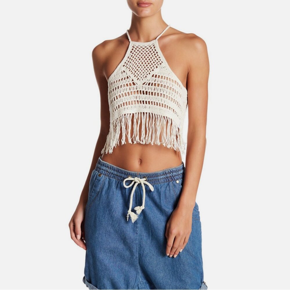 One Teaspoon Husk Bodice Crochet Tank Top